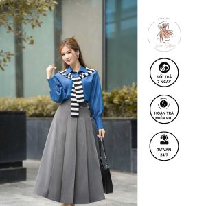 Chân váy xếp ly dài