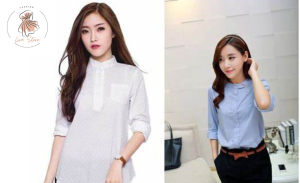 Áo Sơ Mi Nữ Cổ Tàu Tay Lỡ