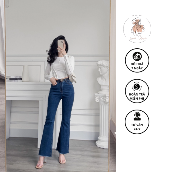 Quần Jean Nữ Ống Loe Lưng Cao Aaa Jeans - Hình ảnh 4