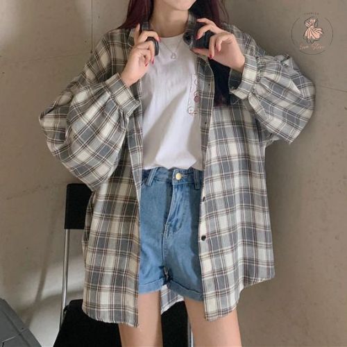 style áo khoác sơ mi ngoài nữ chất