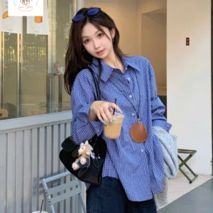 Áo sơ mi nữ kẻ caro nhỏ