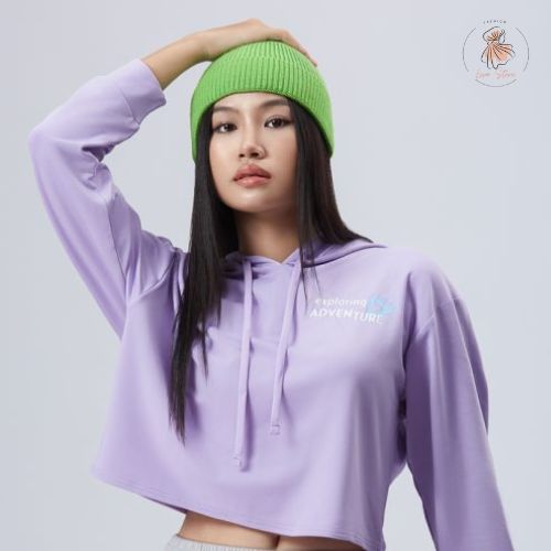 Áo khoác hoodie crop nữ