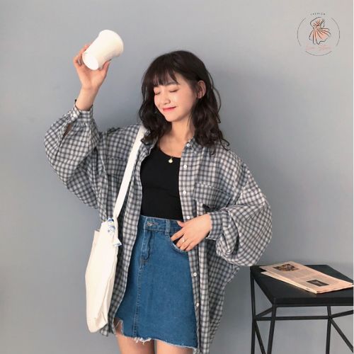 áo khoác sơ mi ca rô nữ